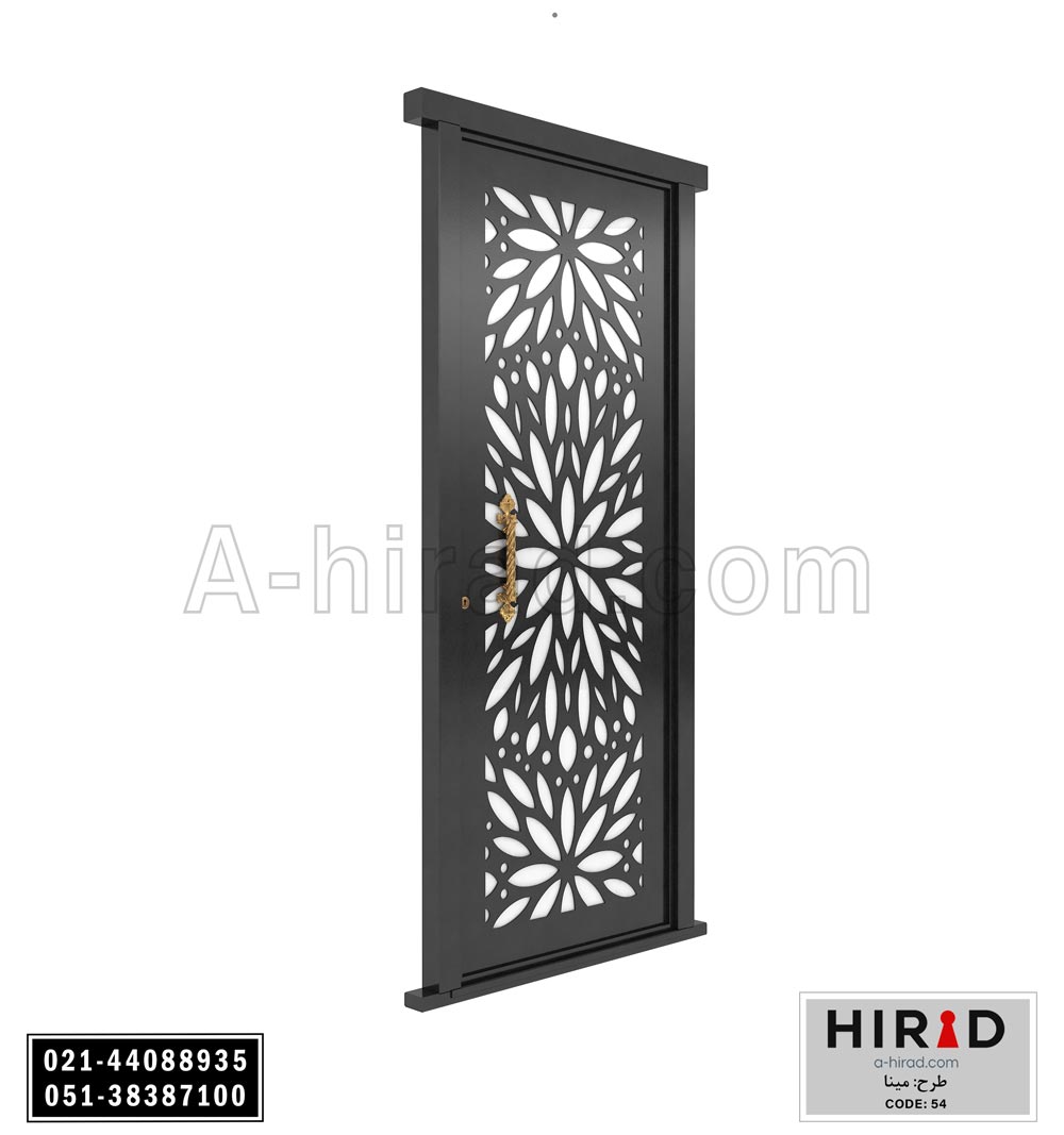 درب فلزی لیزری تک لنگه هیراد کد 1054 عرض 108 ارتفاع 223 